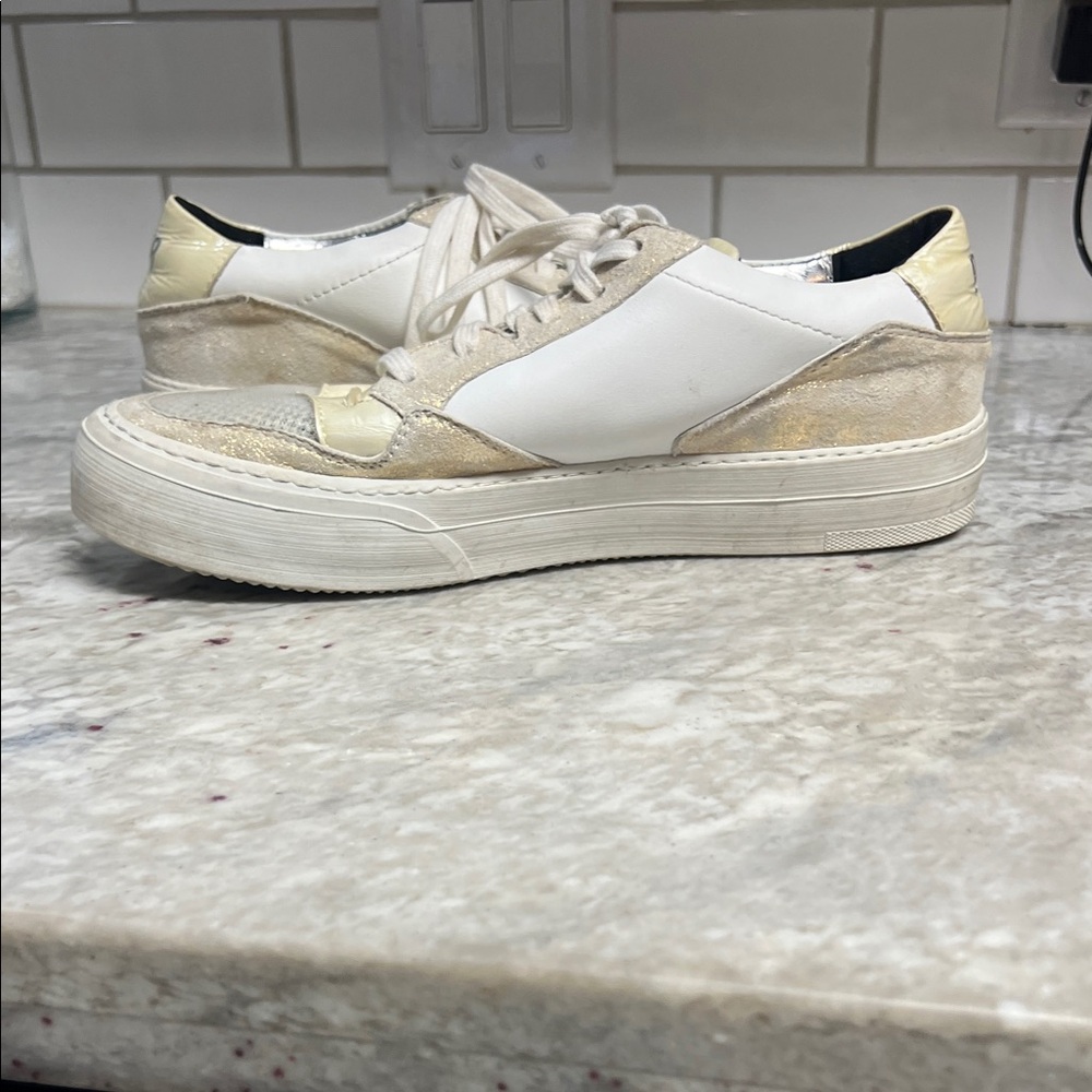 P448 White and Gold Sneakers - Picture 5 of 8